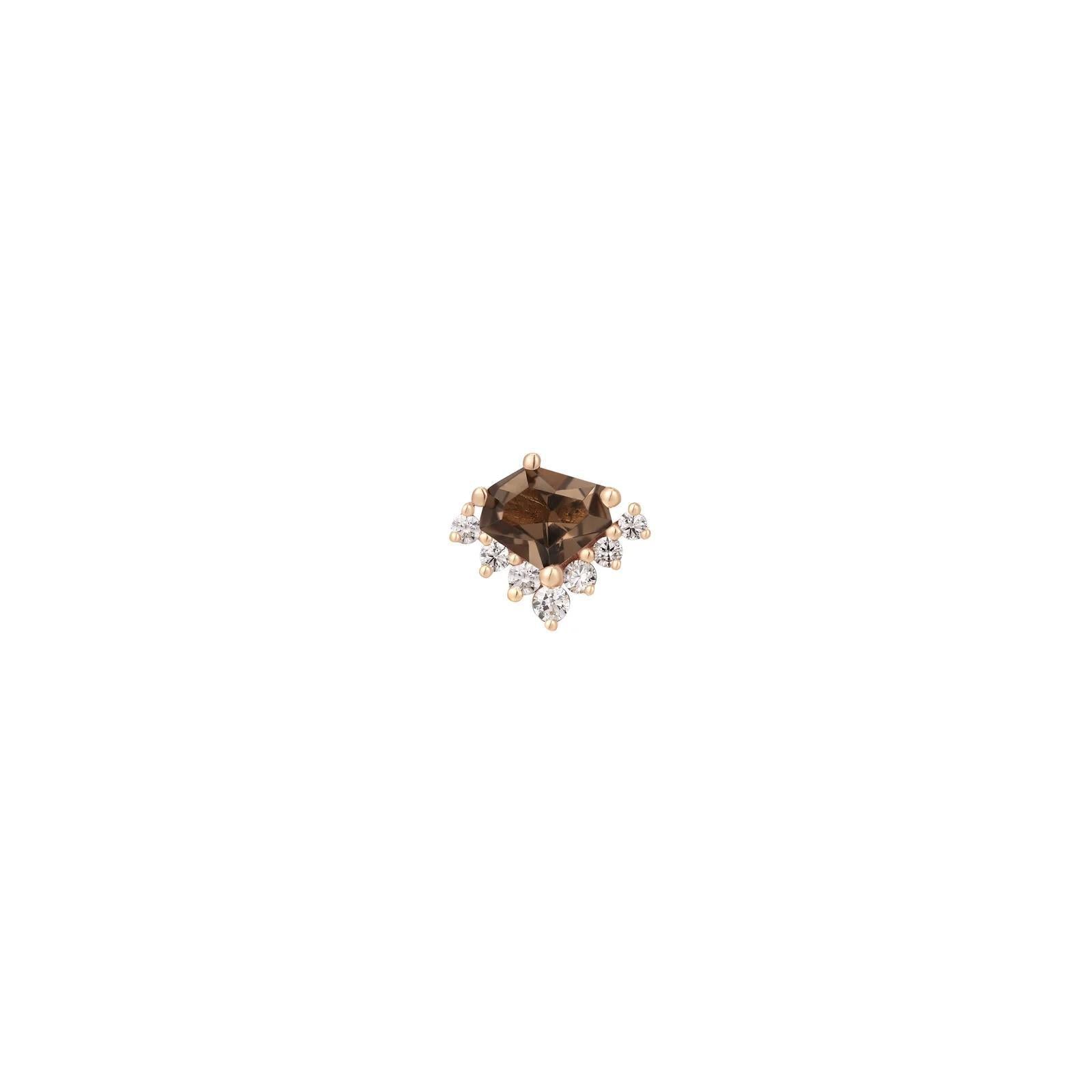 Buddha | 14k gold | Bones + Honey | Smoky Quartz + CZ