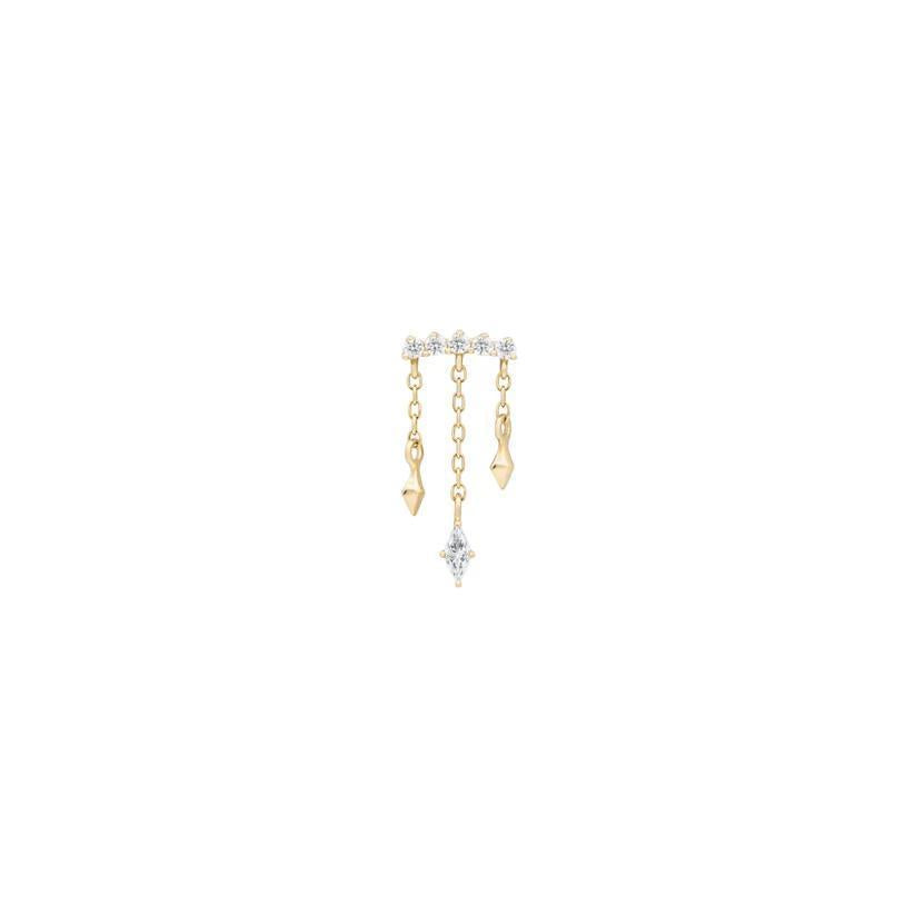 Buddha | 14k Gold | Forward Motion Threadless End | Cubic Zirconia