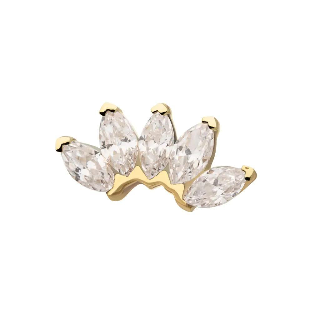 Invictus | 14k gold | 5-Cluster Marquise Fan | CZ