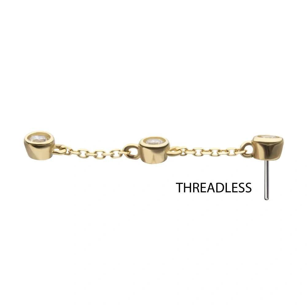 Invictus | 14k gold | Triple Bezel Dangle | CZ