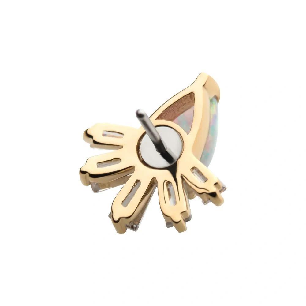 Invictus | 14k gold | Teardrop and Tapered Baguette | CZ/Opal