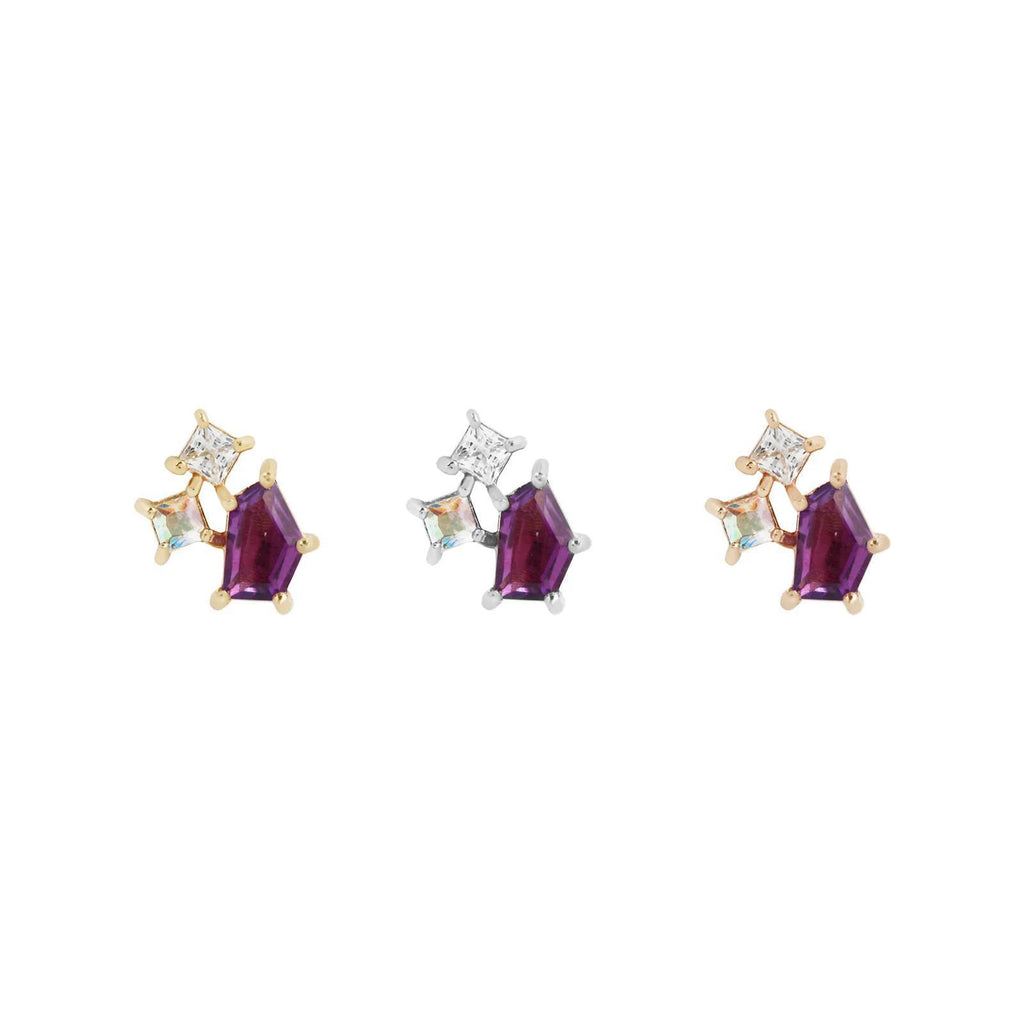 Buddha | 14k gold | Lyra | Amethyst + Mercury Mist Topaz + CZ