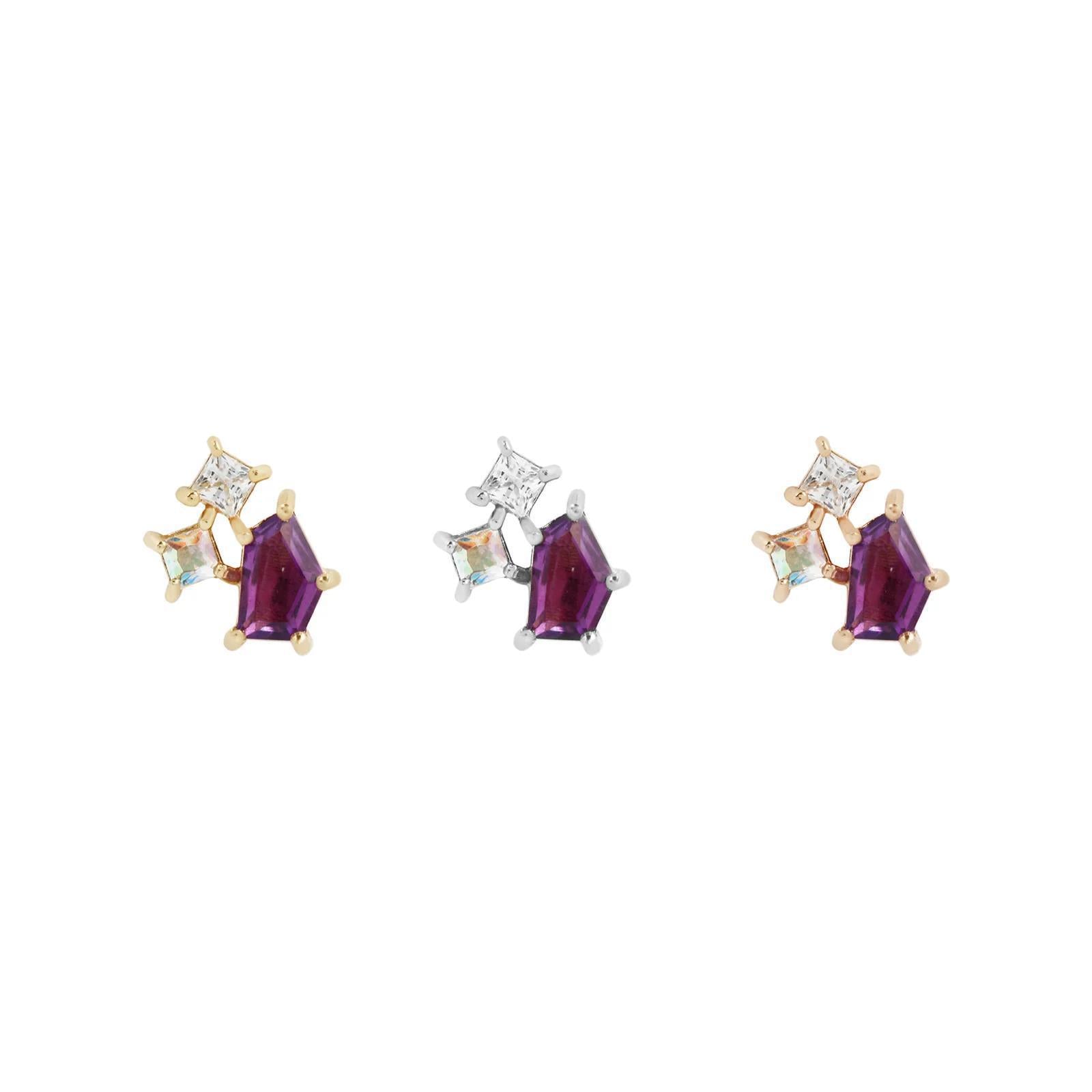Buddha | 14k gold | Lyra | Amethyst + Mercury Mist Topaz + CZ