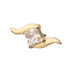 Invictus | 14k gold | Wave with Prong Set Princess Cut | CZ
