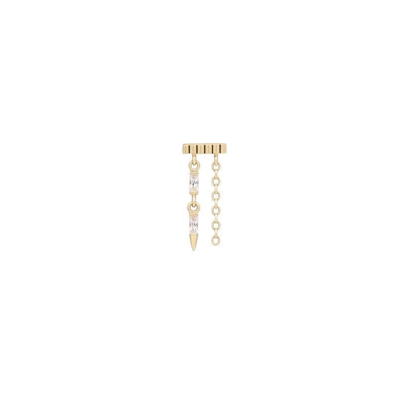 Buddha | 14k Gold | Double Vision Threadless End | Cubic Zirconia