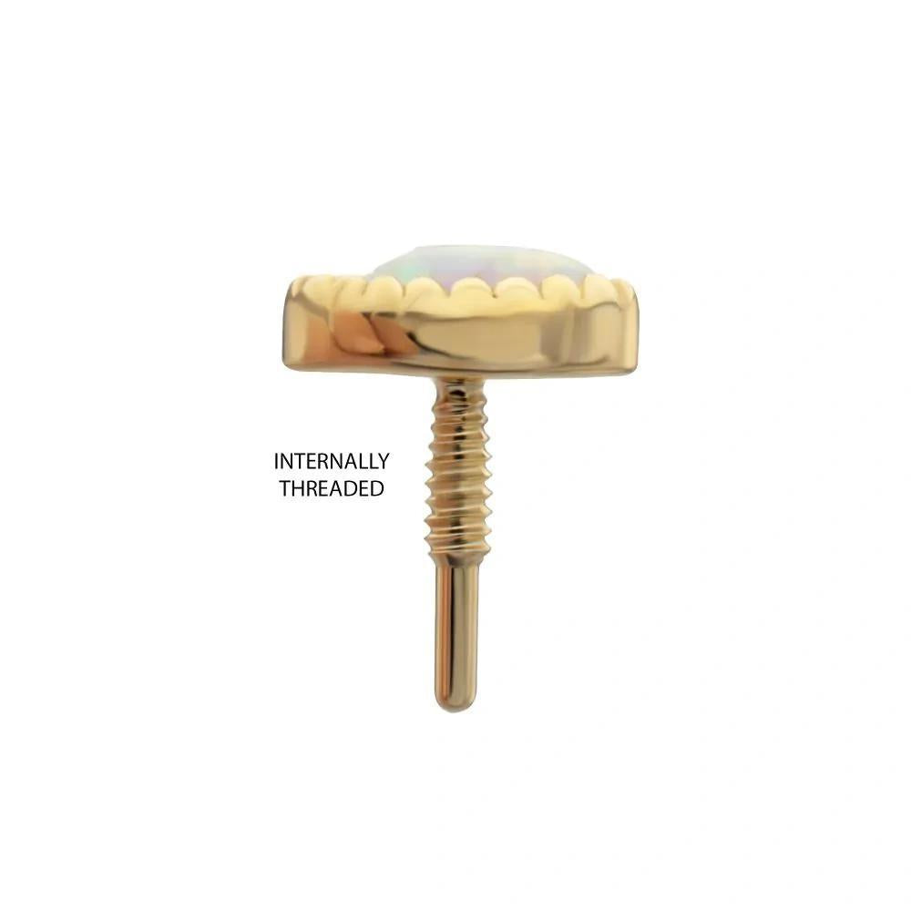 Invictus | 14k gold | Milgrain Edge Marquise | Synthetic Opal