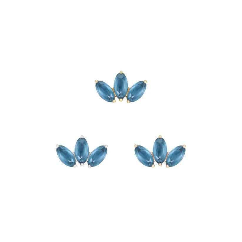 Buddha | 14k Gold | Moet Mini Threadless End | London Blue Topaz