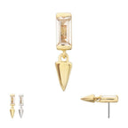Invictus | 14k gold | Baguette with Spike Dangle | CZ