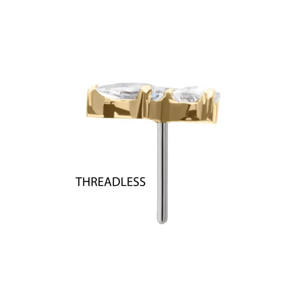 Invictus | 14k gold | Prong Set Triple Teardrop | CZ