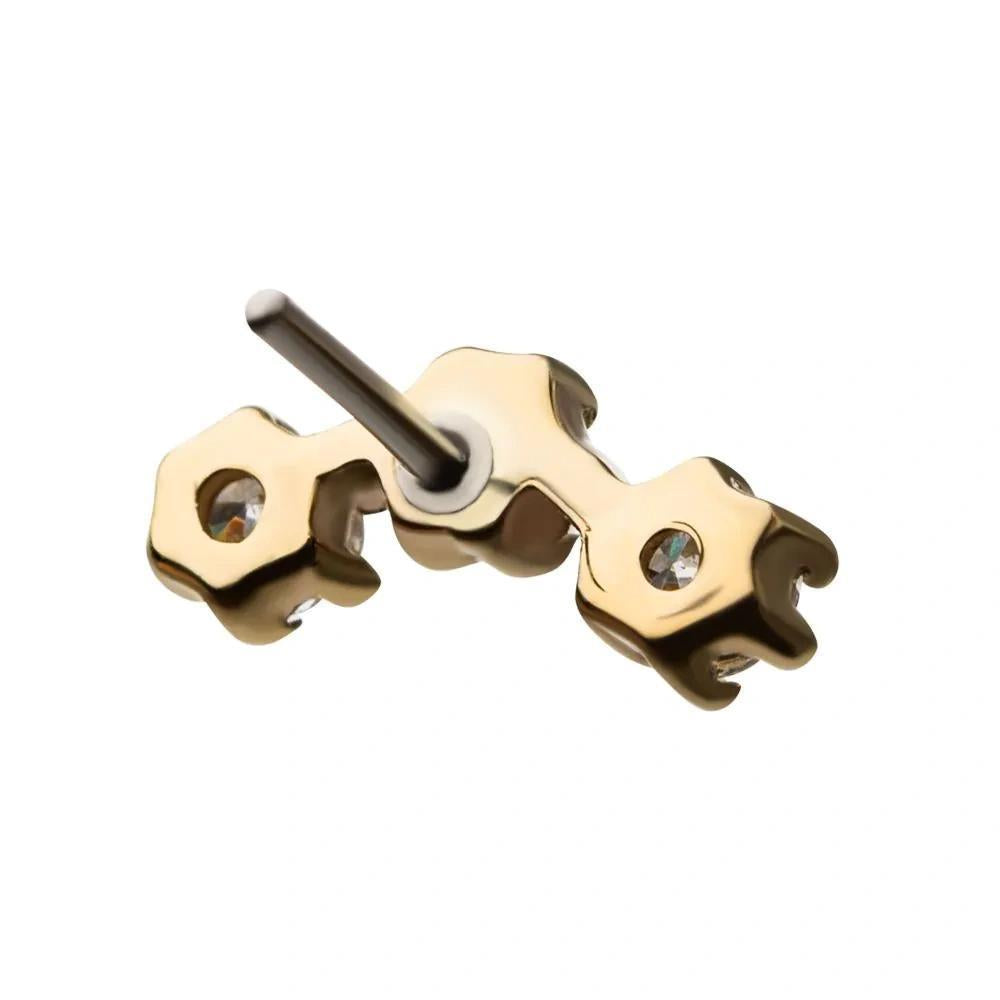 Invictus | 14k gold | Curved Trinity | CZ