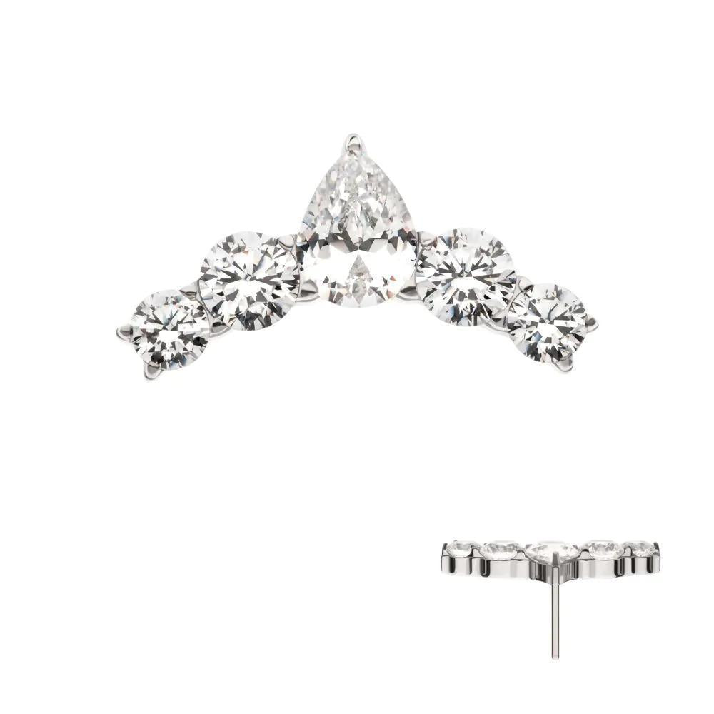Invictus | 14k gold | Teardrop Cluster Arc | Clear CZ