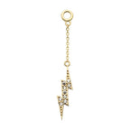 Invictus | 14k gold | Pave Set Lightning Bolt Dangle Charm | CZ