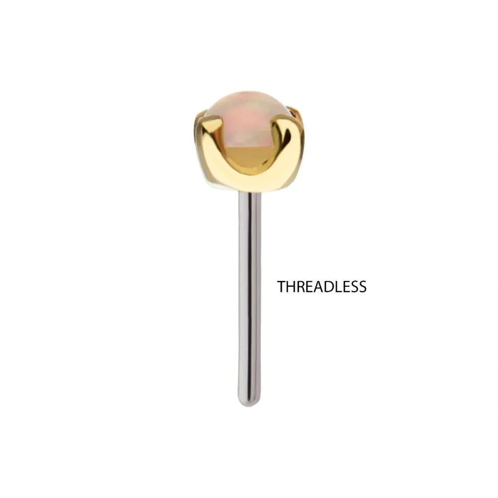Invictus | 14k gold | Prong Set | Synthetic White Opal