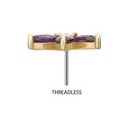 Invictus | 14k gold | 3-Marquise Cluster | Amethyst CZ