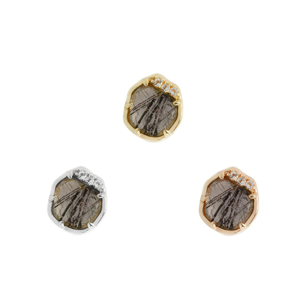 Buddha | 14k gold | Vision | Tourmalated Quartz + White Topaz