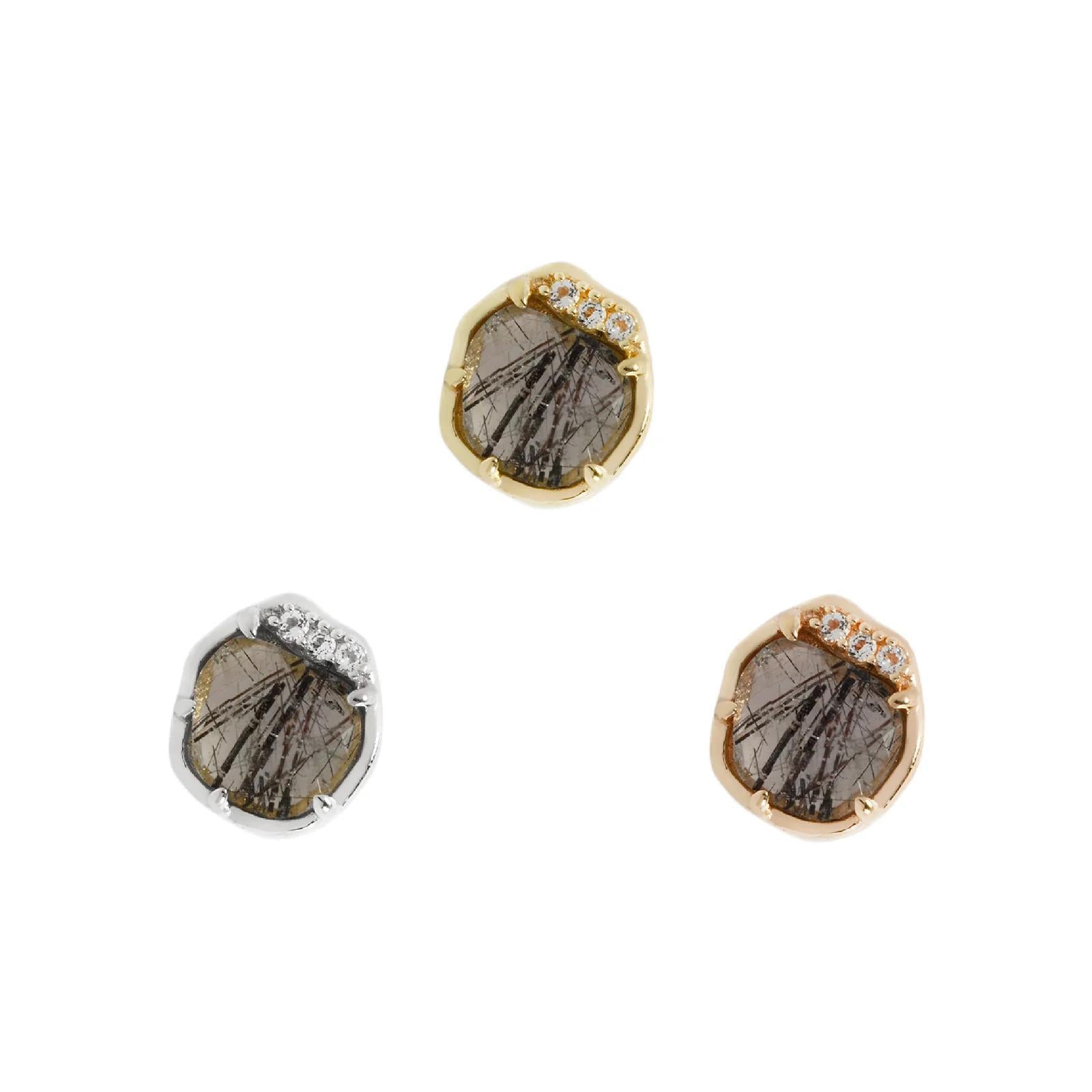 Buddha | 14k gold | Vision | Tourmalated Quartz + White Topaz