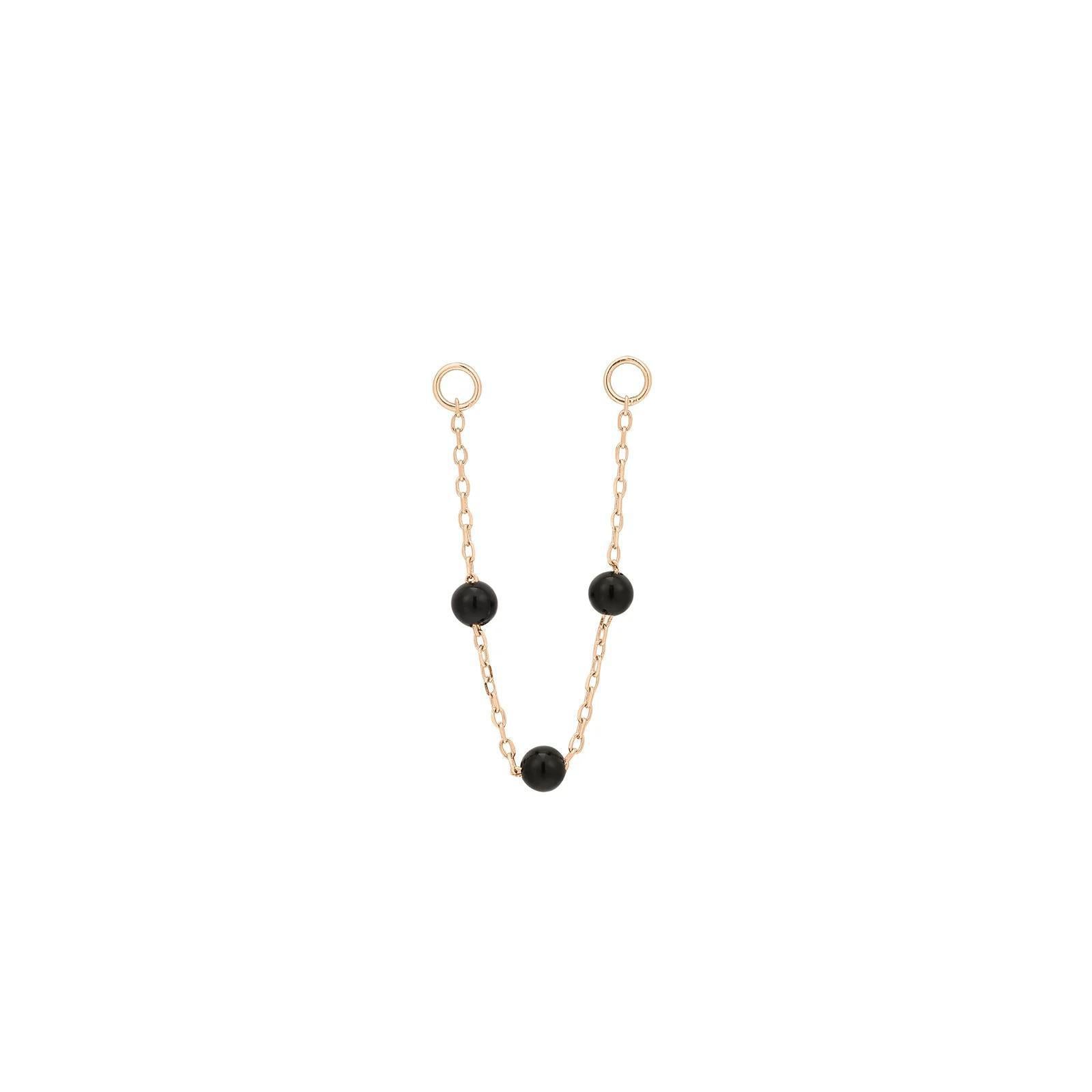 Buddha | 14k gold | 3 Bead Chain | Black Agate