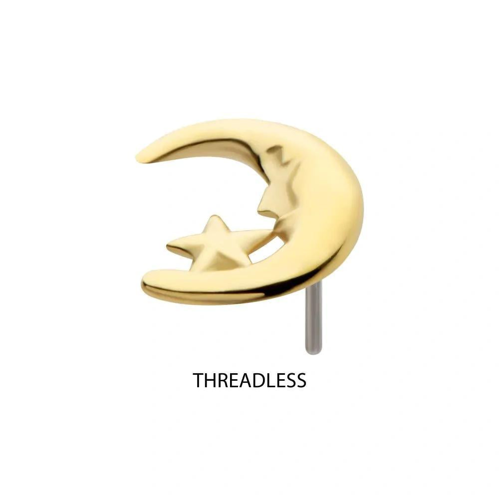 Invictus | 14k gold | Moon Face and Star