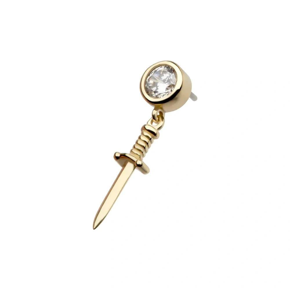 Invictus | 14k gold | Bezel Set with Dagger | CZ