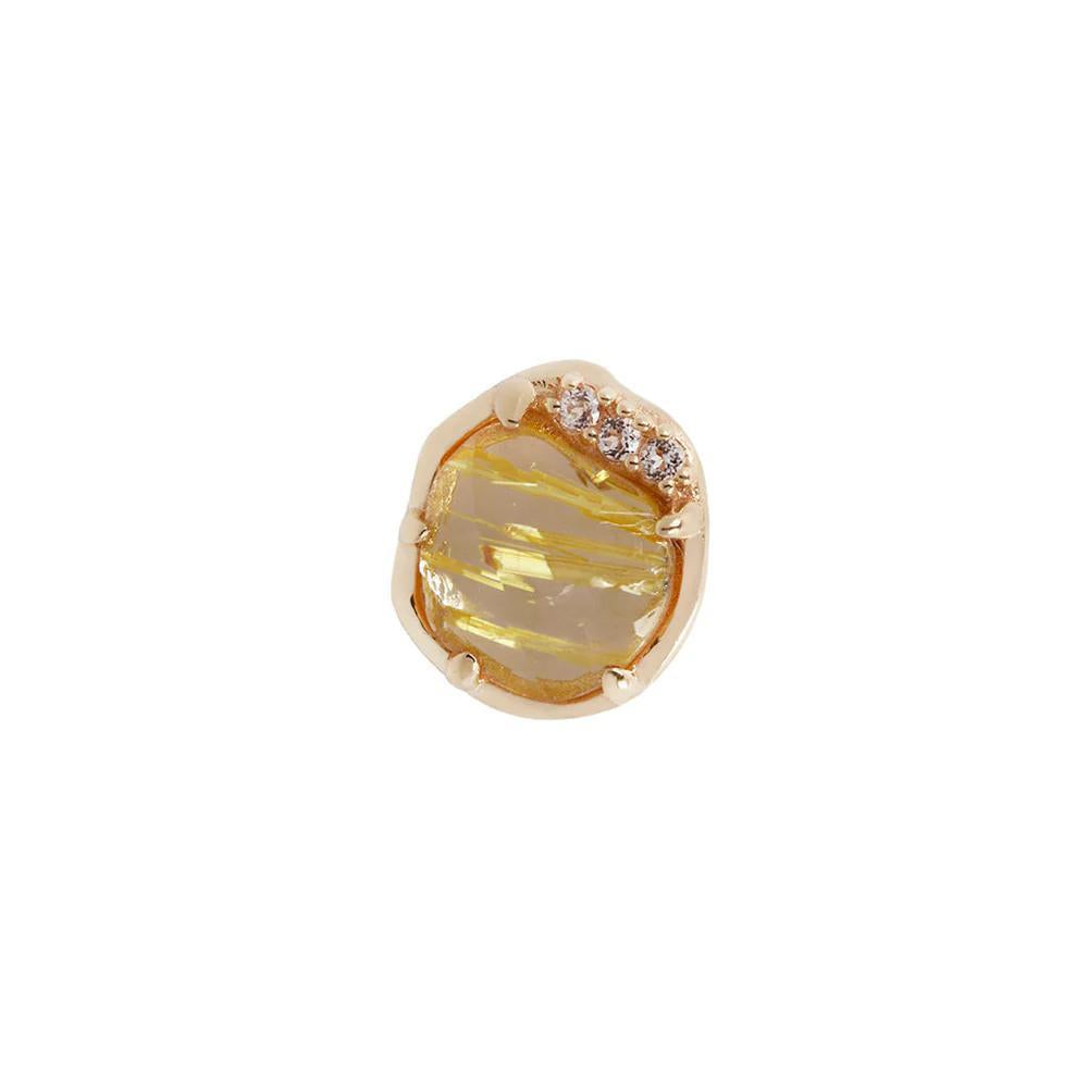 Buddha | 14k gold | Vision | Rutilated Quartz + White Topaz