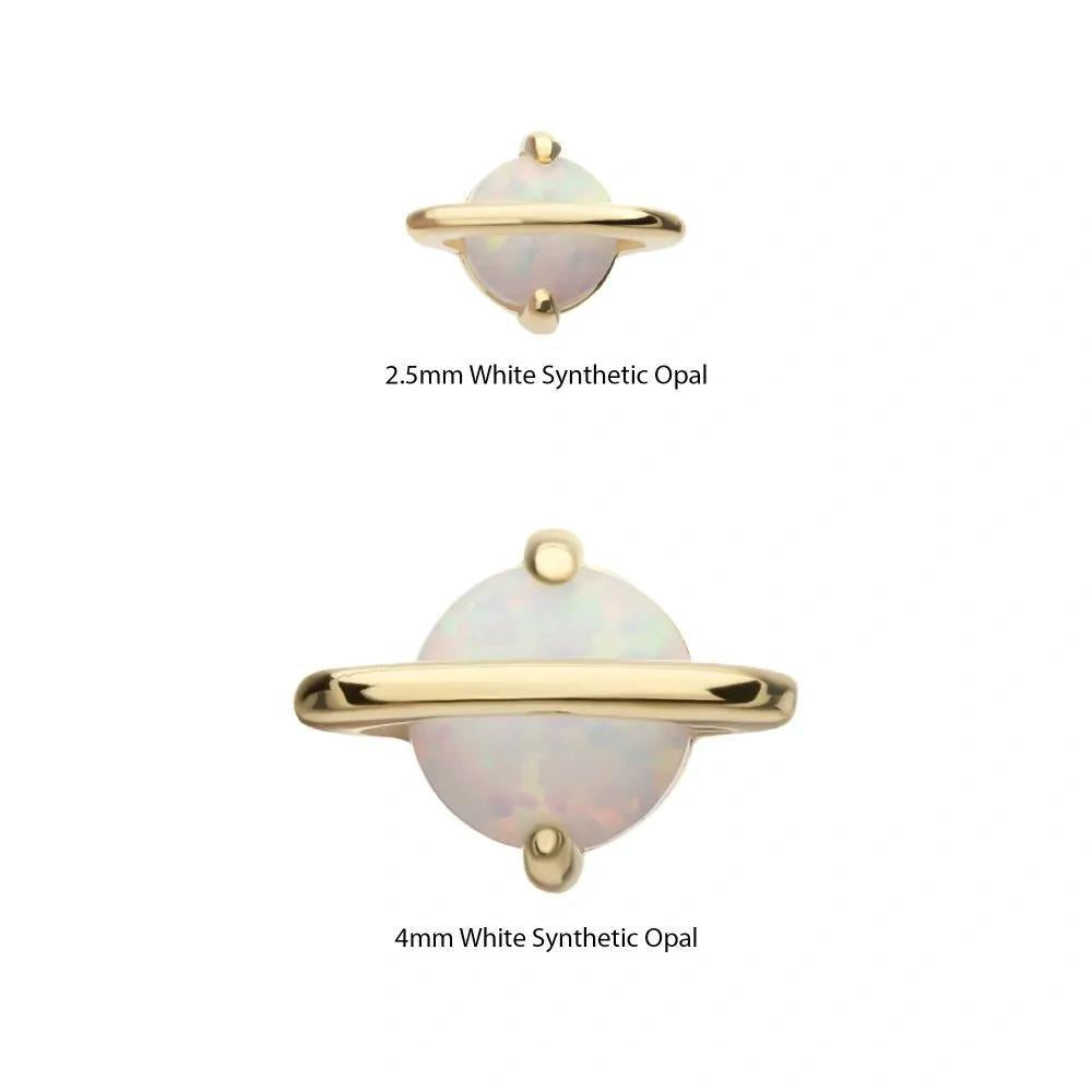 Invictus | 14k gold | Planet | Synthetic White Opal