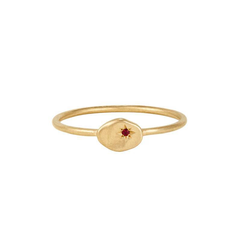 Buddha | 14k gold | RION x Buddha North Star Ring | Ruby
