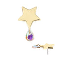 Invictus | 14k gold | Star with Pear Dangle | AB CZ