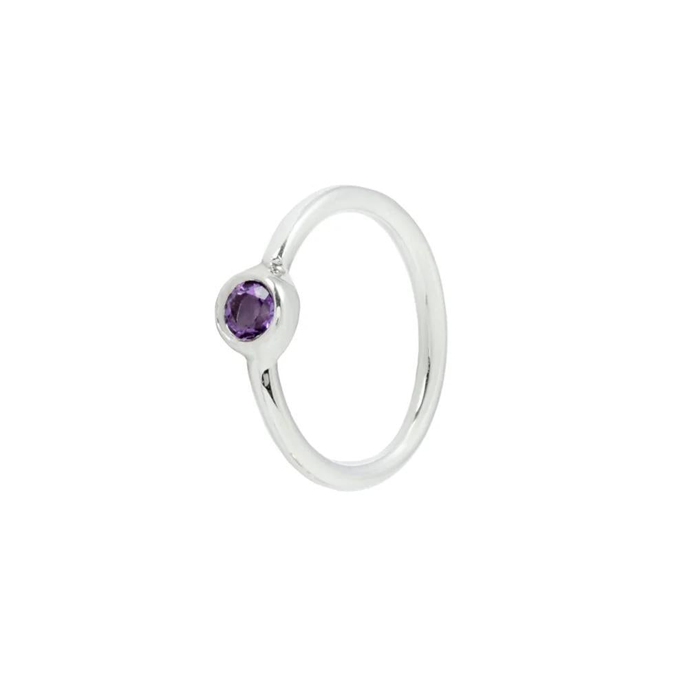Buddha | 14k gold | Fixed Bezel Bead Ring | Side Set Facing | 2mm Amethyst