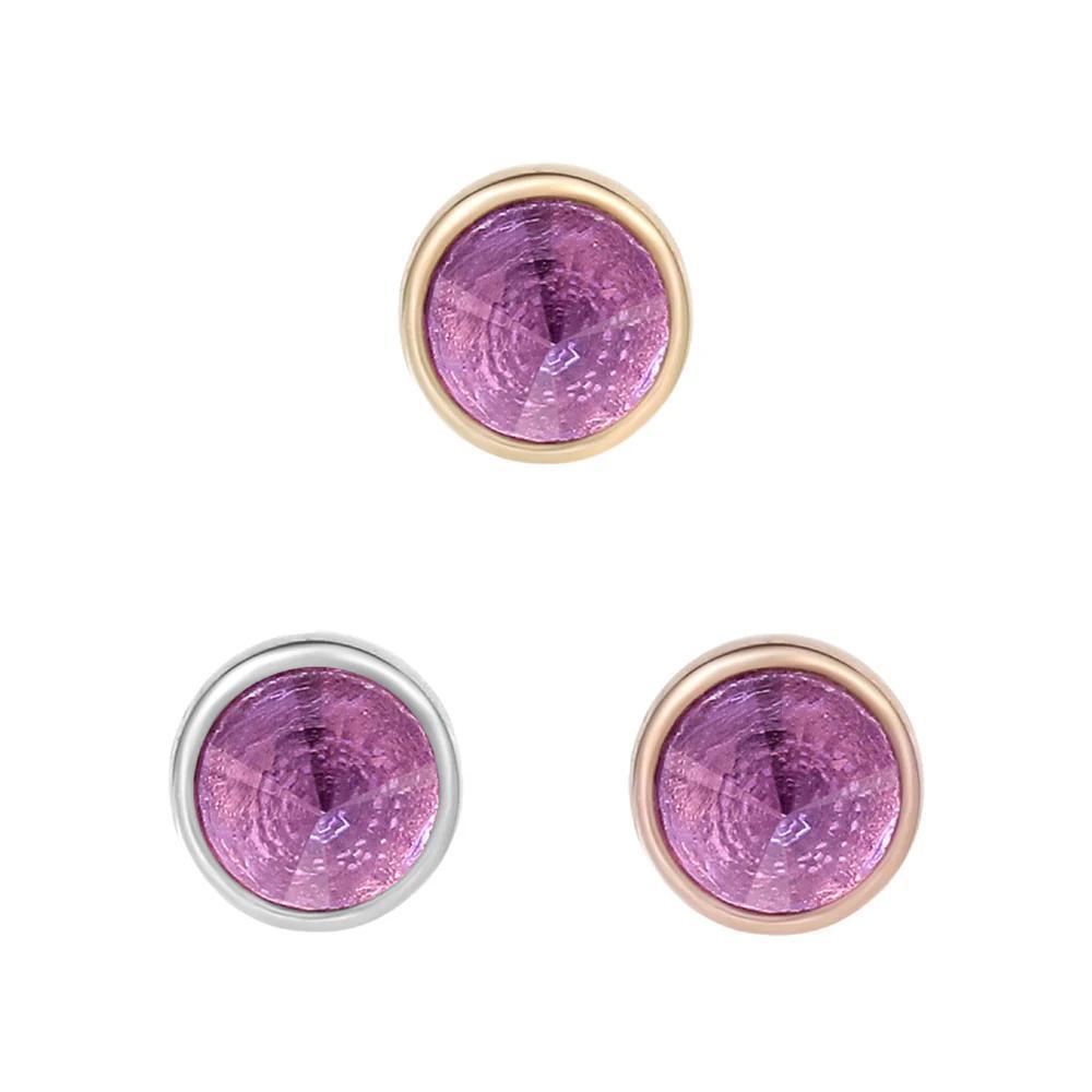 Buddha | 14k gold | Round Bezel Reverse Set | Amethyst
