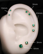 Buddha | 14k gold | Prong | Emerald (lab-grown)