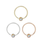 Buddha | 14k gold | Fixed Bezel Bead Ring | 3mm Mercury Mist Topaz