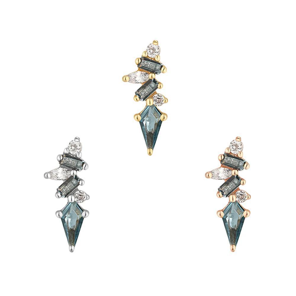 Buddha | 14k gold | Mixt | London Blue Topaz + White Topaz