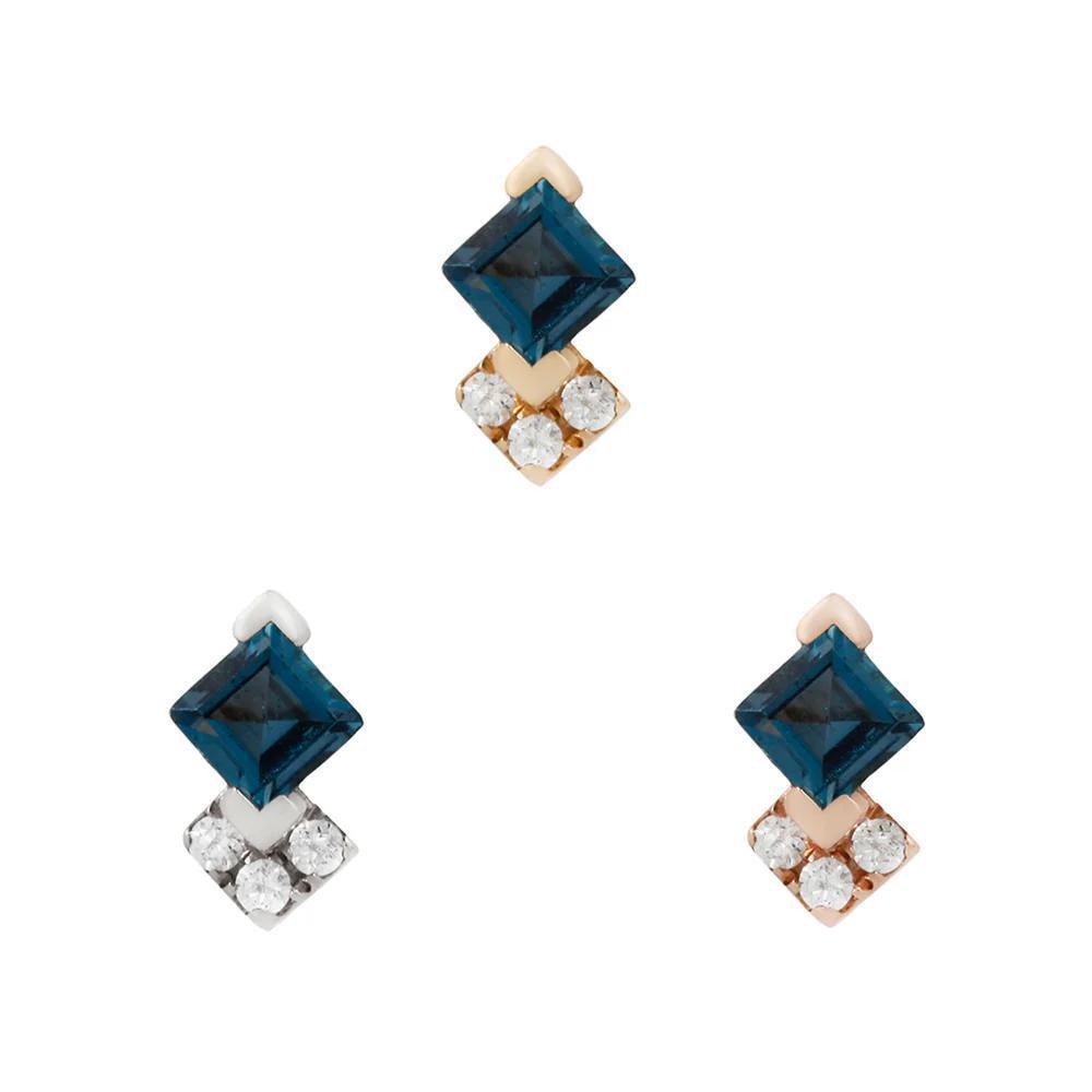 Buddha | 14k gold | Vivienne | London Blue Topaz + CZ