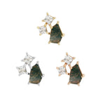 Buddha | 14k gold | Lyra | Moss Agate + CZ