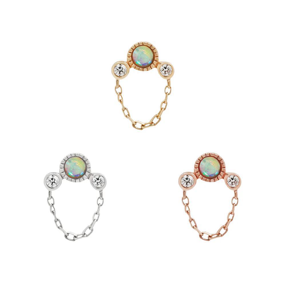 Buddha | 14k gold | Halston | Australian Opal + CZ