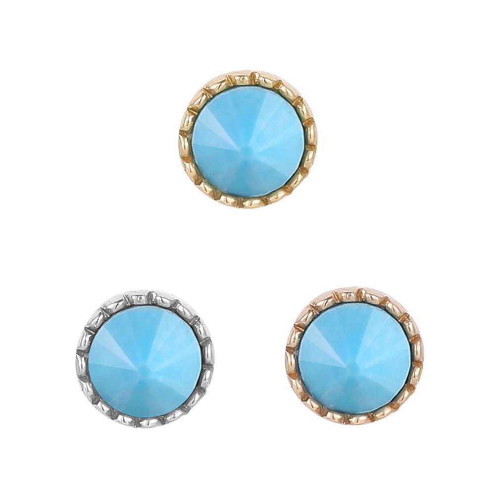 Buddha | 14k gold | Round Accent Bezel Reverse Set | Turquoise