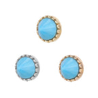 Buddha | 14k gold | Round Accent Bezel Reverse Set | Turquoise