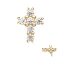 Invictus | 14k gold | Prong Clear 6 CZ Cross Top
