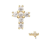 Invictus | 14k gold | Prong Clear 6 CZ Cross Top