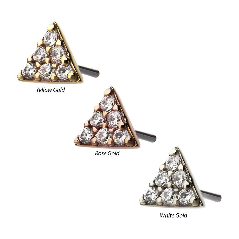 Invictus | 14k gold | Prong Clear Pave CZ Triangle
