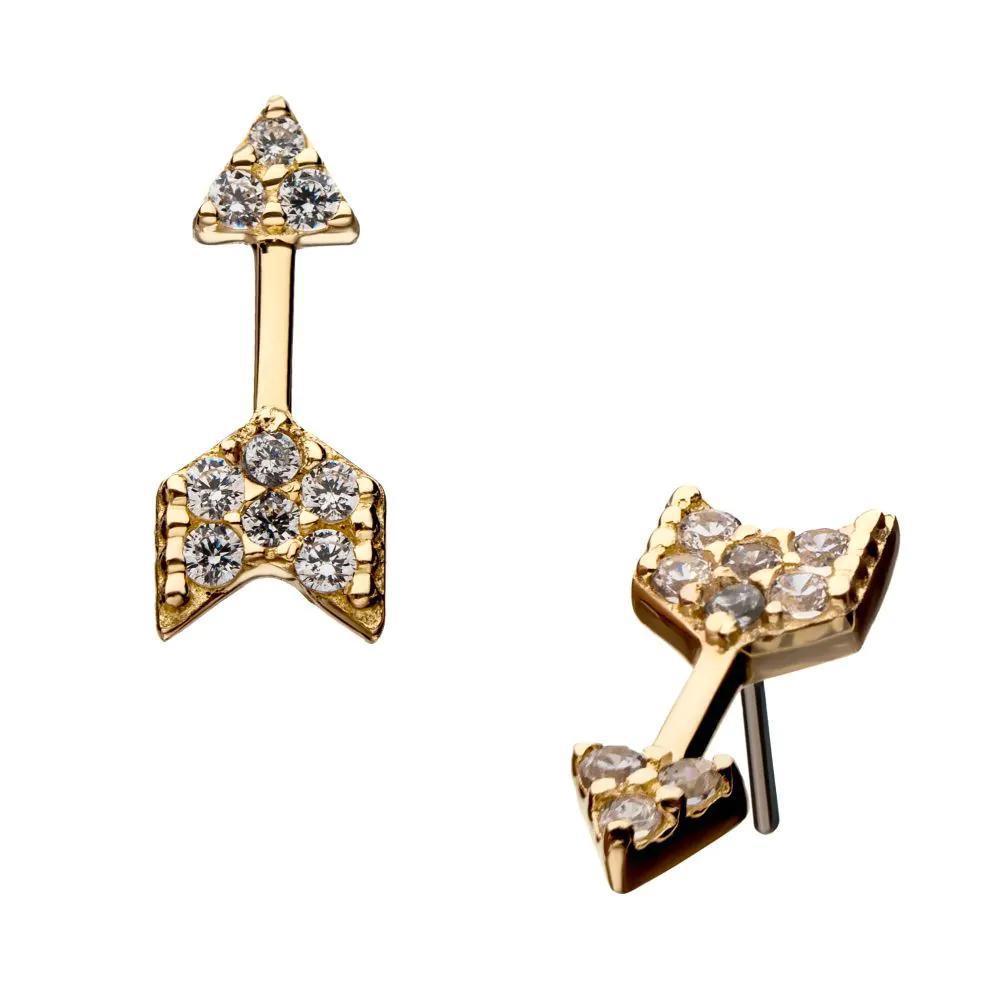 Invictus | 14k gold | Arrow | Multi-Clear Gem