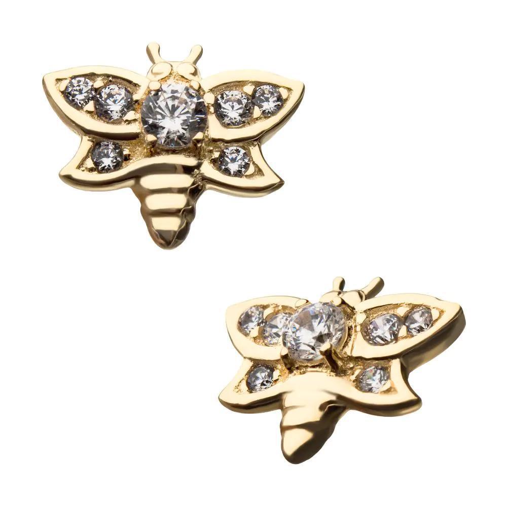 Invictus | 14k gold | Bee | CZ 2.5