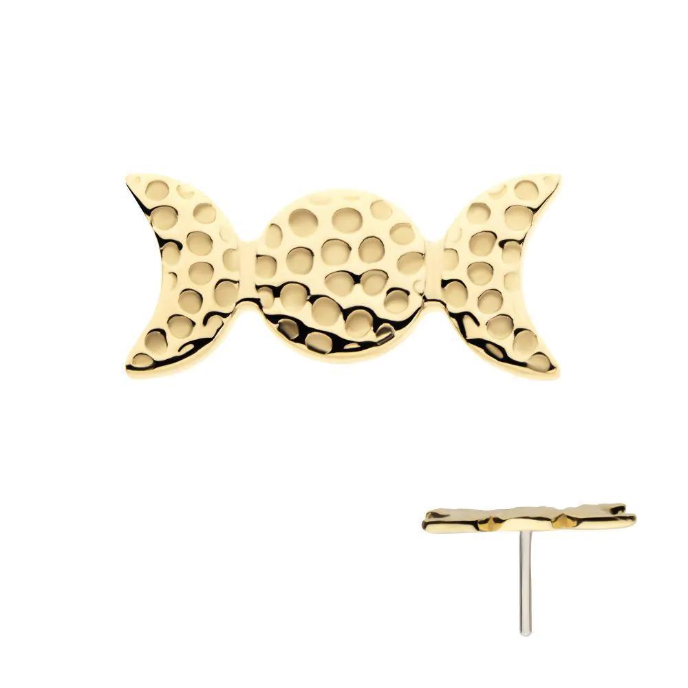 Invictus | 14k gold | Hammered Triple Moon