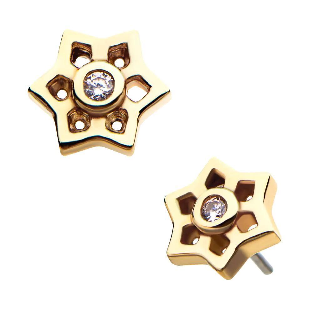 Invictus | 14k gold | Hollow Flower | CZ