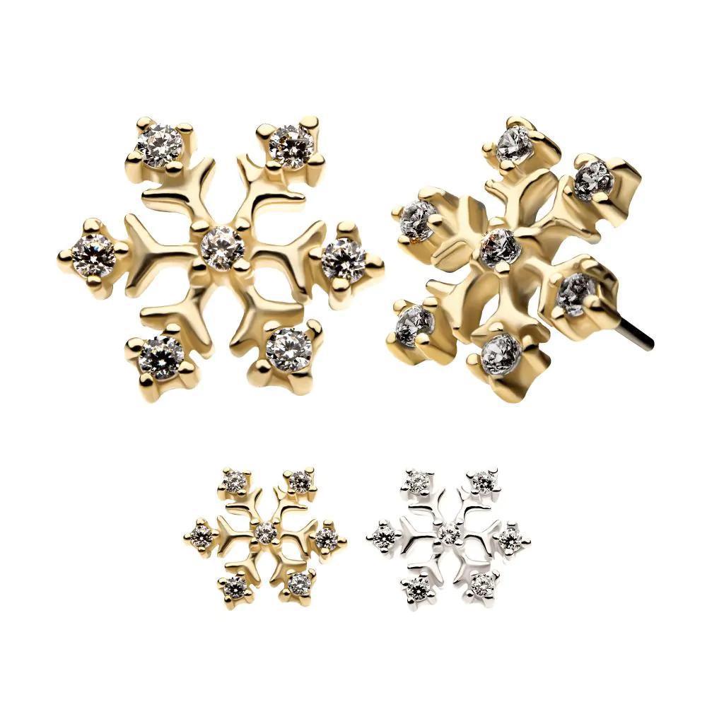 Invictus | 14k gold | Prong Set Snowflake | CZ