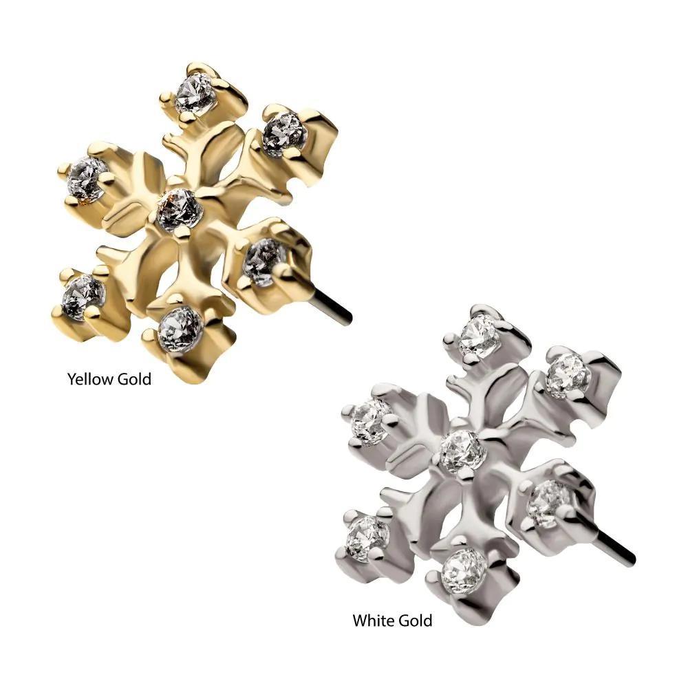 Invictus | 14k gold | Prong Set Snowflake | CZ