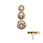 Invictus | 14k gold | 3-Gem Bezel Set | CZ