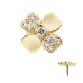 Invictus | 14k gold | 3D Clover | CZ