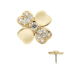 Invictus | 14k gold | 3D Clover | CZ