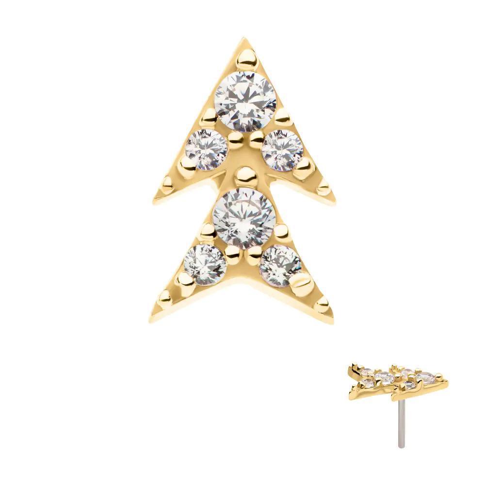 Invictus | 14k gold | Double Arrow | CZ